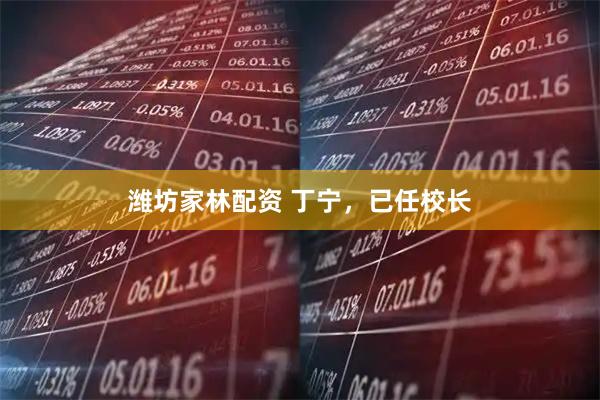 潍坊家林配资 丁宁，已任校长